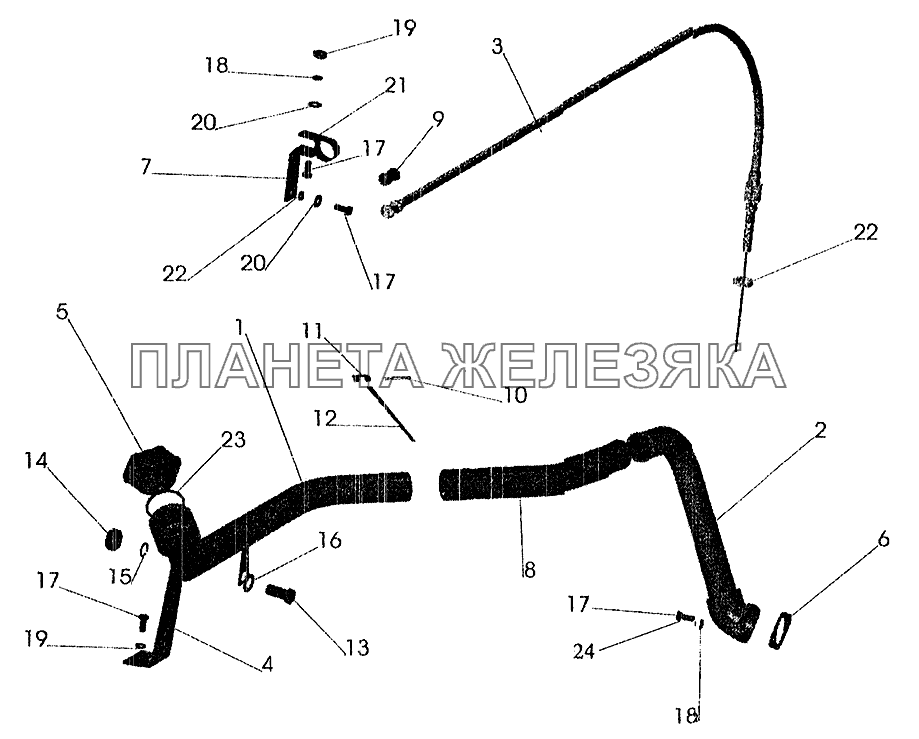 Установка системы заливки и контроля уровня масла МАЗ-5337 (2005)