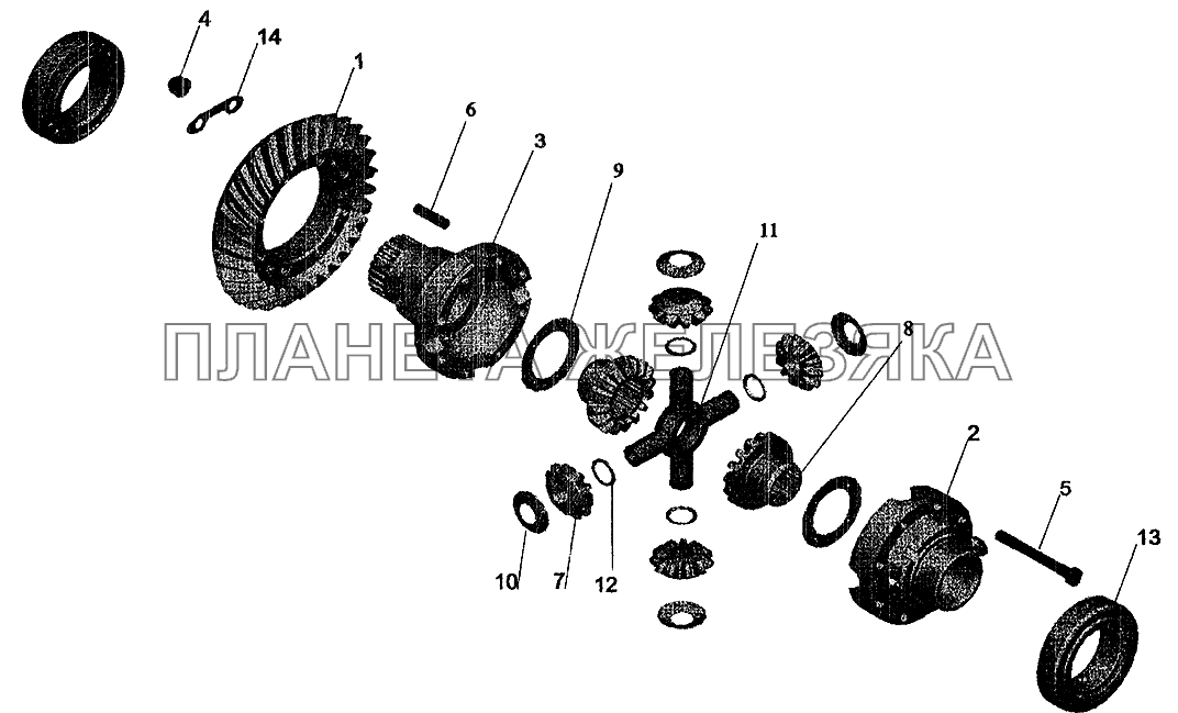 Редуктор заднего моста. Дифференциал. МАЗ-5337 (2005)