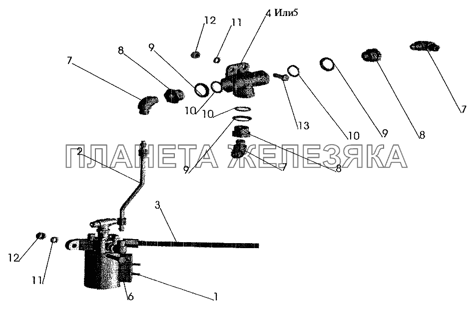 Привод выключения двигателя противоугонным устройством на автомобилях МАЗ МАЗ-5337 (2005)