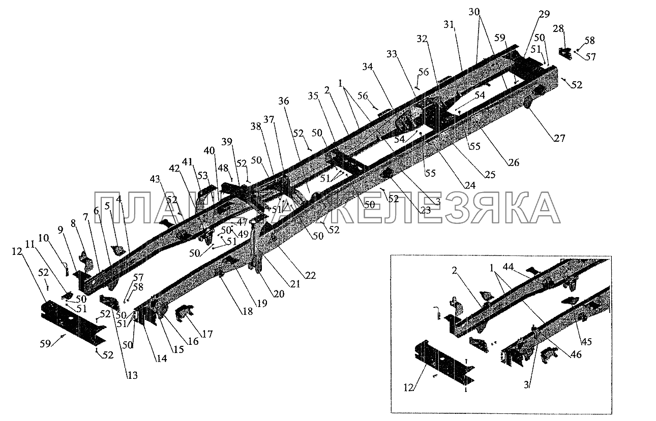 Рама шасси МАЗ-630305,630303 под комплектацию специального оборудования МАЗ-5337 (2005)