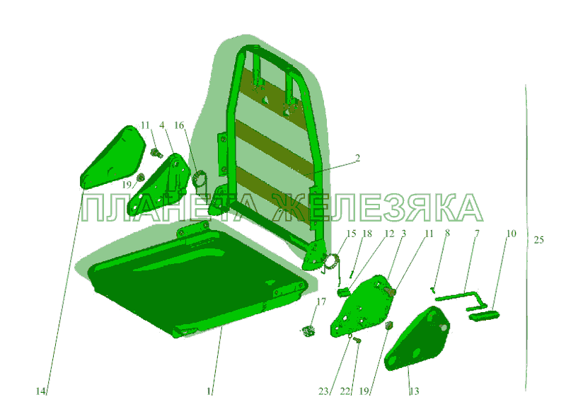 Подушка и спинка сиденья 6430-6800012, 6430-6810012 МАЗ-533731