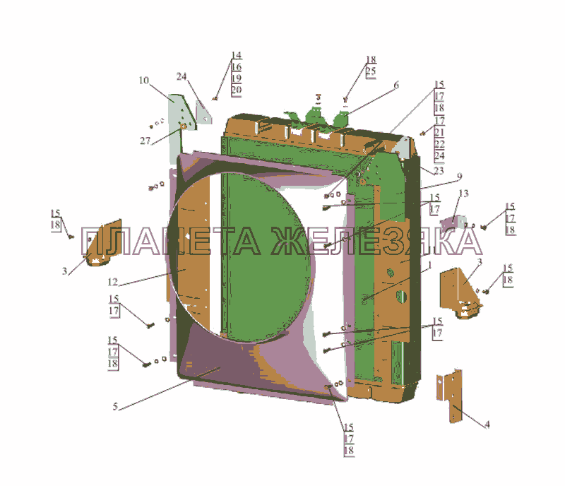 Радиатор с кожухом  533731-1301009 МАЗ-533731