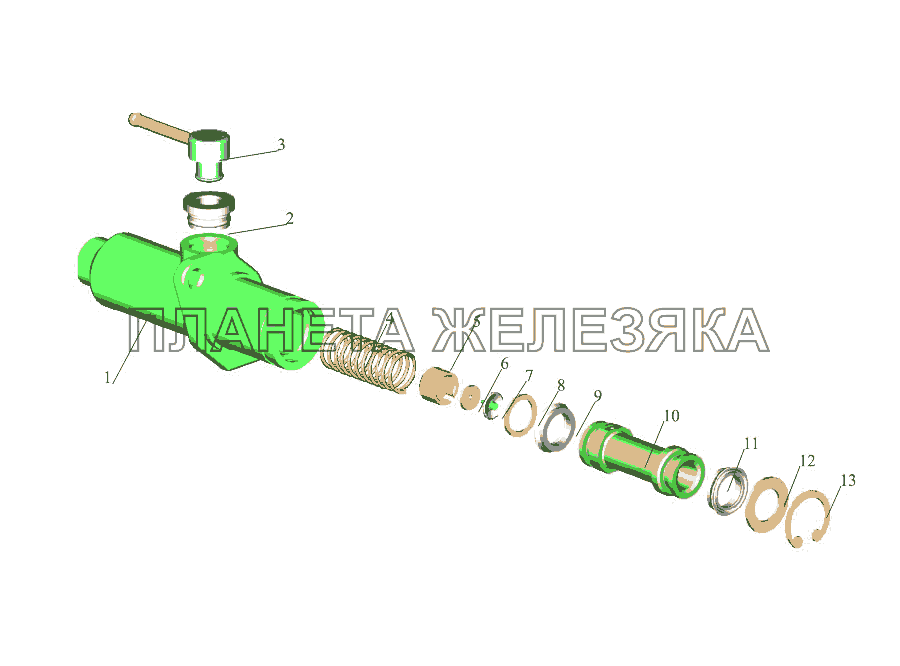 Цилиндр подпедальный 6430-1602510 МАЗ-533731