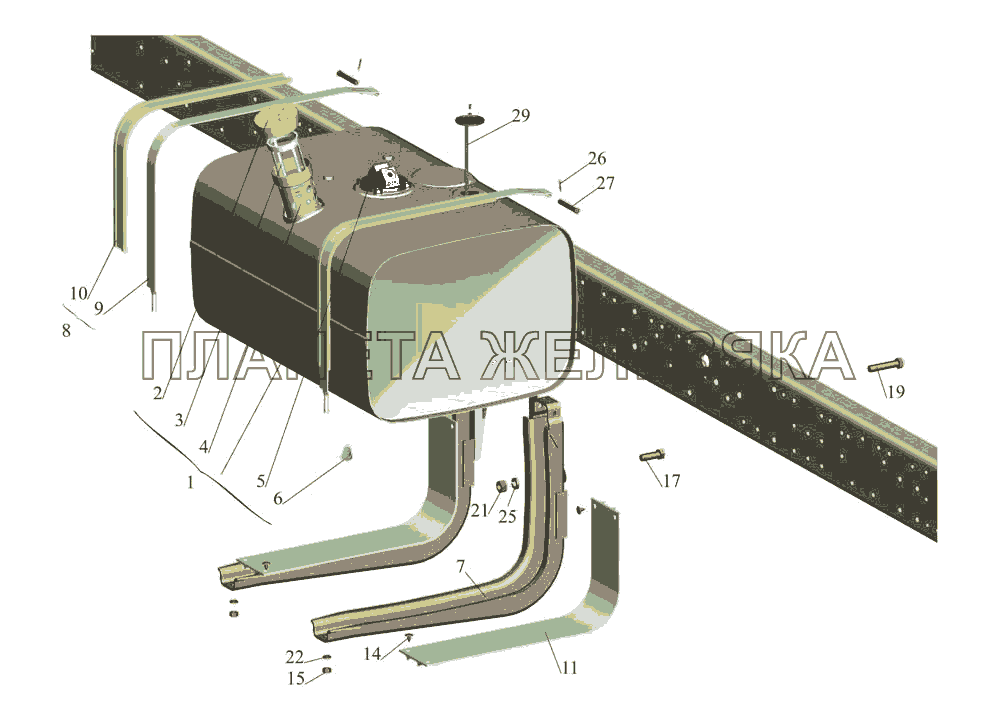 Крепление топливного бака 533731-1101002 МАЗ-533731