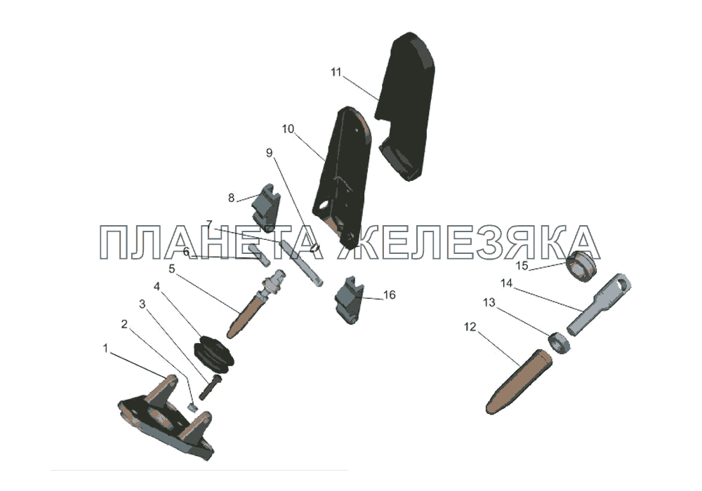 Педаль с кронштейном 64221-3504010 МАЗ-533731