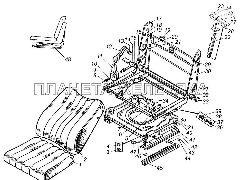 Сиденье водителя МАЗ-5429