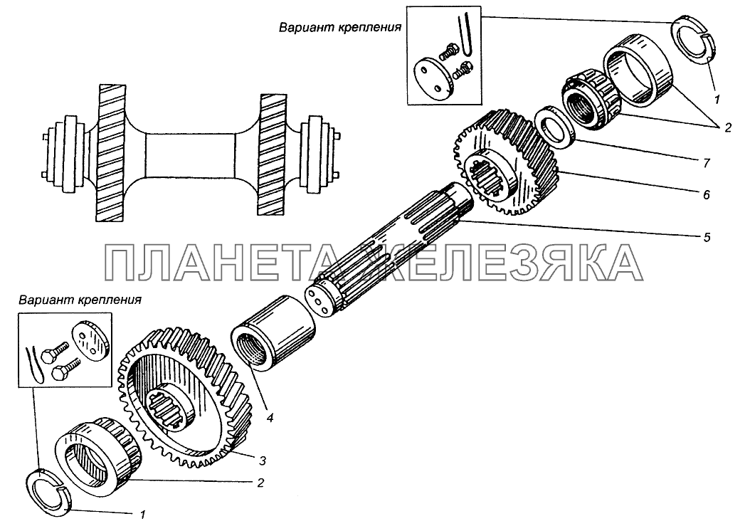 Вал промежуточный раздаточной коробки МАЗ-509А МАЗ-5429