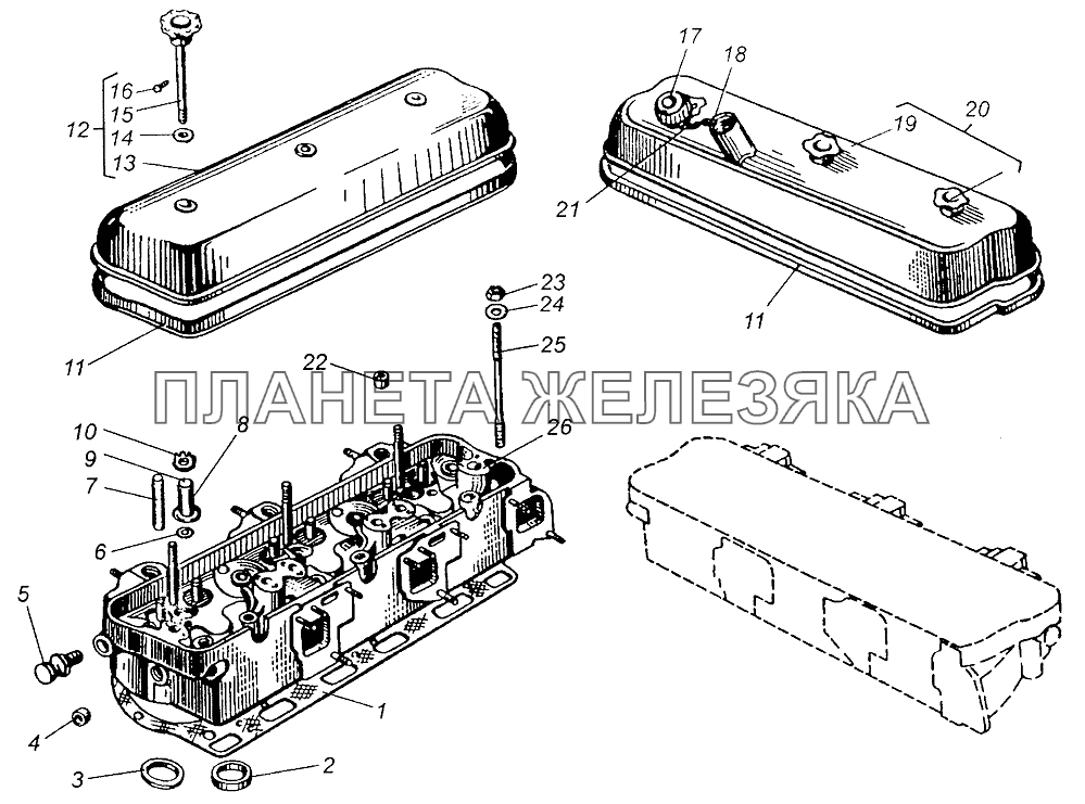 Головка блока цилиндров МАЗ-5429