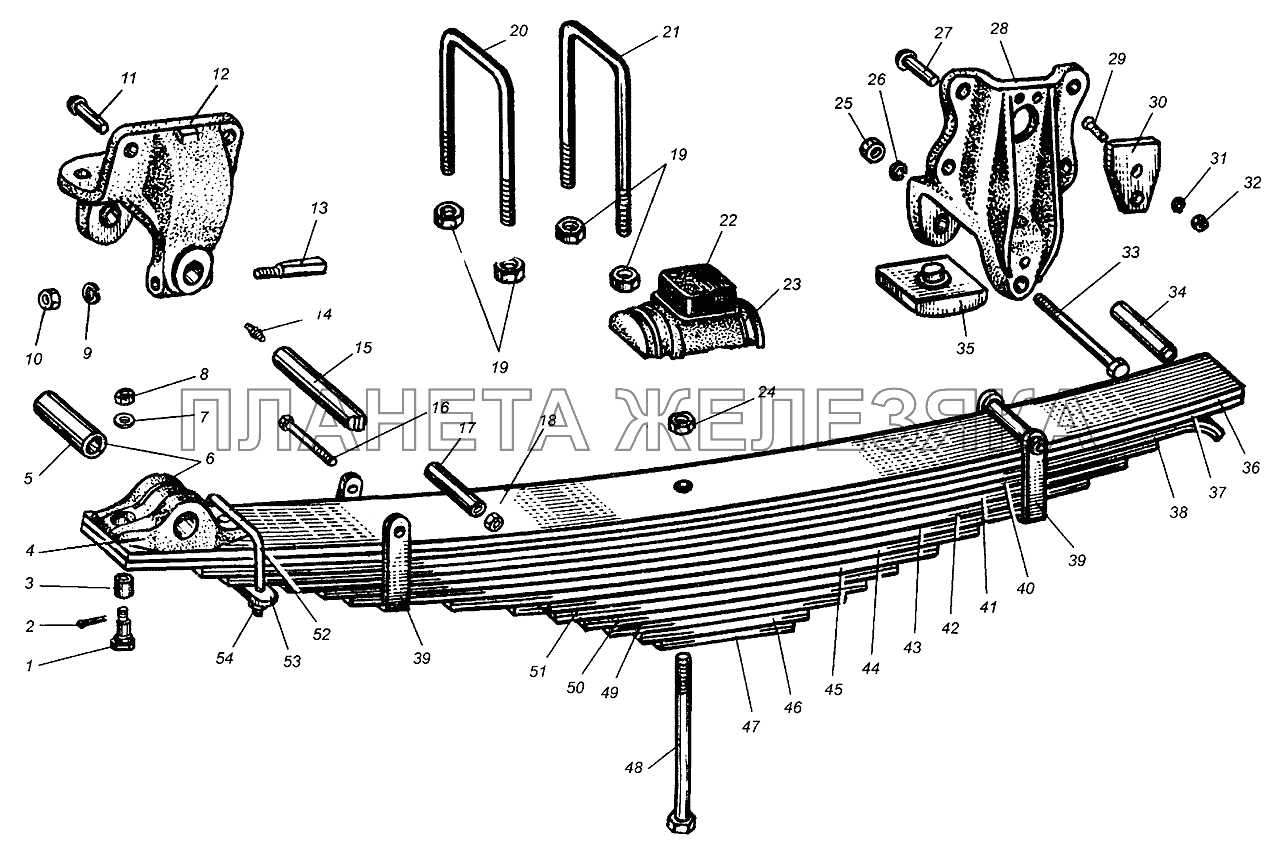 Рессора передняя МАЗ-5429