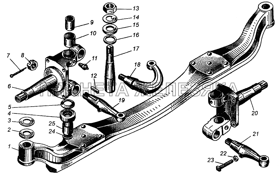 Ось передняя МАЗ-5335, МАЗ-5549, МАЗ-5429, МАЗ-504В МАЗ-5429