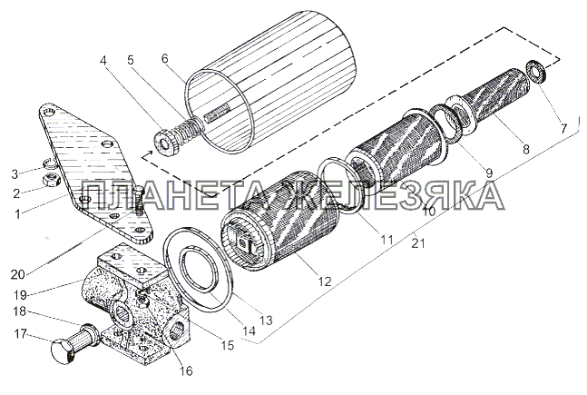 Установка топливного фильтра грубой очистки 7911-1100015-10 МАЗ-543 (7310)