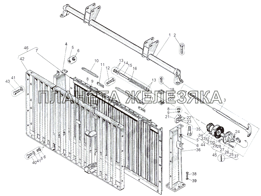 Установка жалюзи МАЗ-543 (7310)