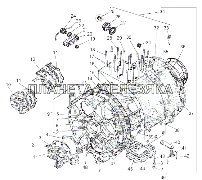 Картерные детали гидротрансформатора МАЗ-543 (7310)
