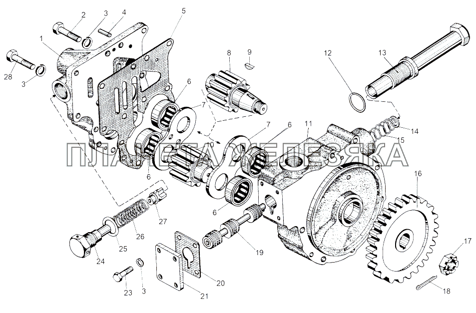 Передний насос 543-1704010-01 МАЗ-543 (7310)