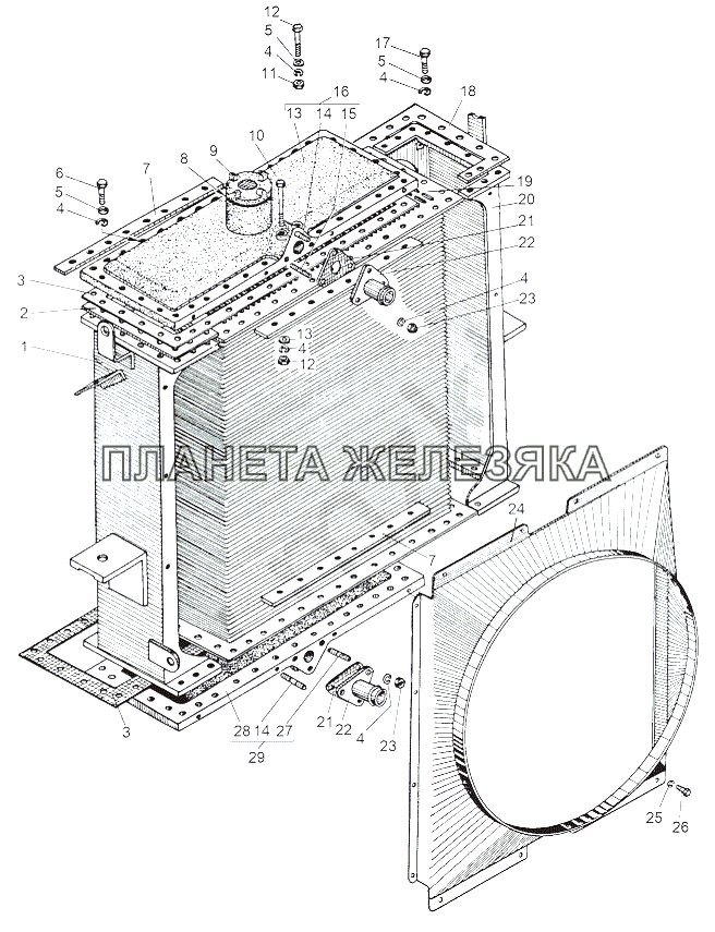 Радиатор гидротрансмиссии 543-1714410-А МАЗ-543 (7310)