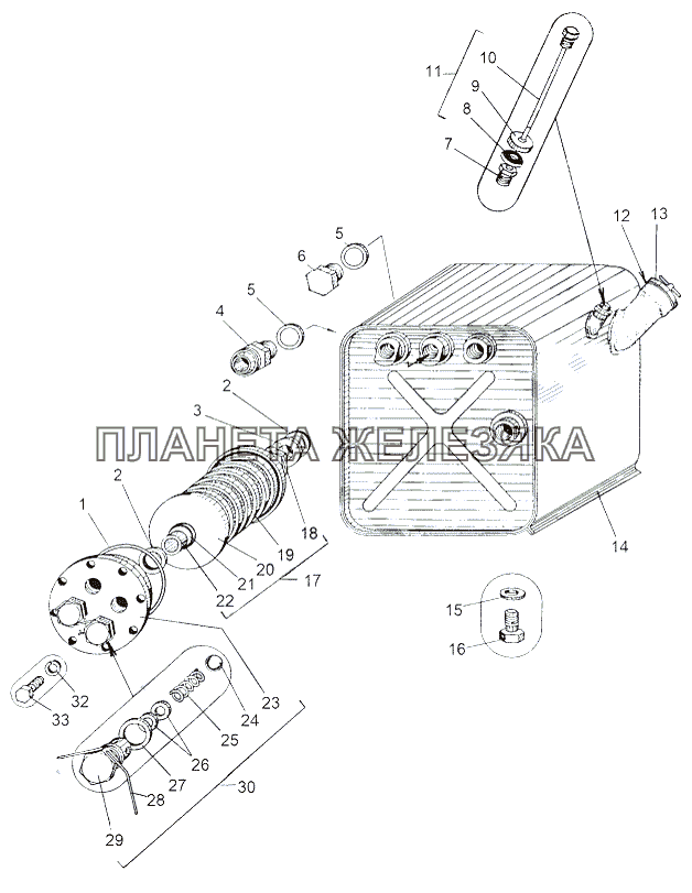 Бак гидротрансформатора 543М-1718010-10 МАЗ-543 (7310)