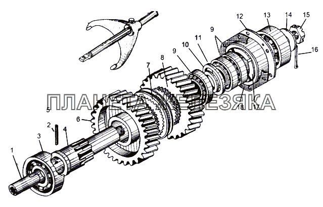 Вал промежуточный 543-1731074-30 МАЗ-543 (7310)