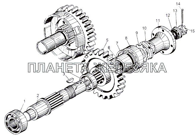 Привод компрессора МАЗ-543 (7310)