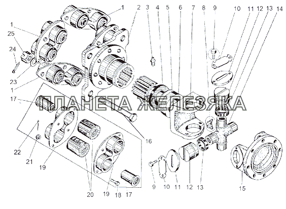 Карданный вал 543-2208010 МАЗ-543 (7310) Карданный вал 543-2208010 МАЗ-543 (7310)