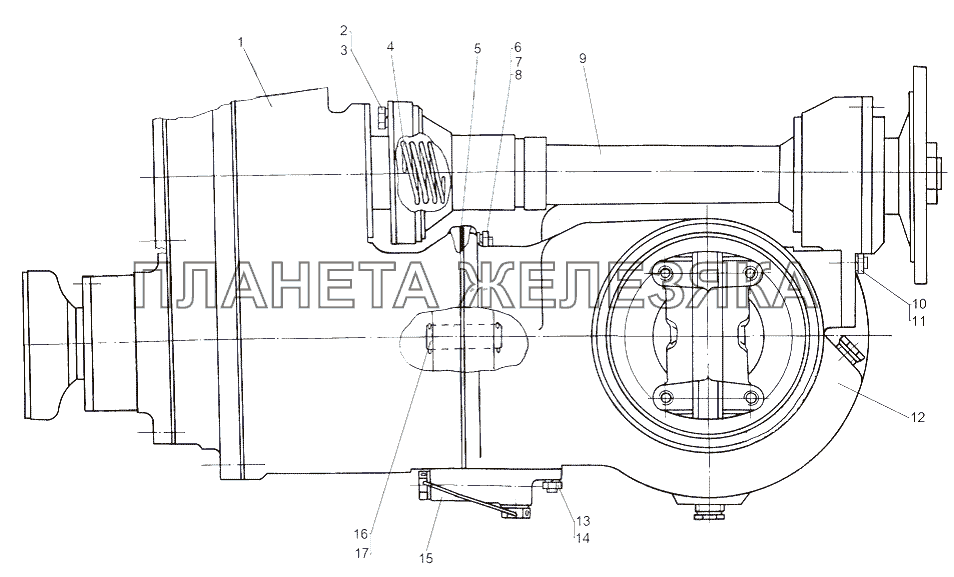 Редуктор 2-го переднего моста 543-2312010-01 МАЗ-543 (7310)