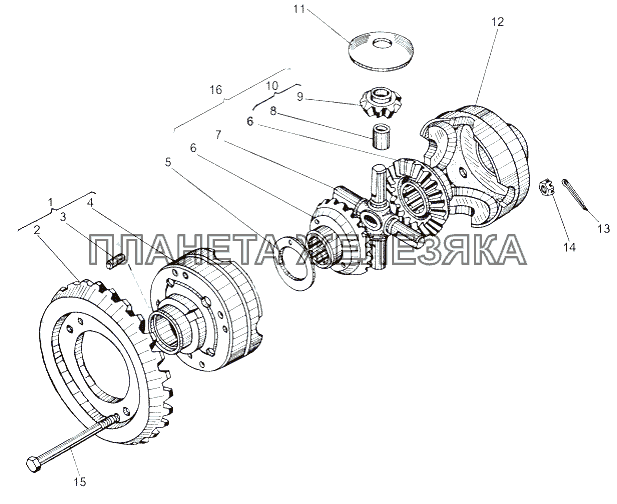 Дифференциал межколесный 543-2303010-01 МАЗ-543 (7310)