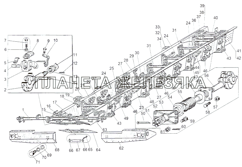 Рама 543А-2800010, 543М-2800010 МАЗ-543 (7310)