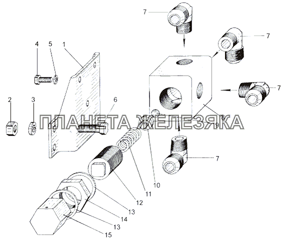 Клапан предохранительный 543-3407010 МАЗ-543 (7310)