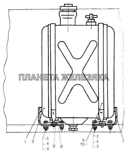 Крепление маслобака МАЗ-543 (7310)