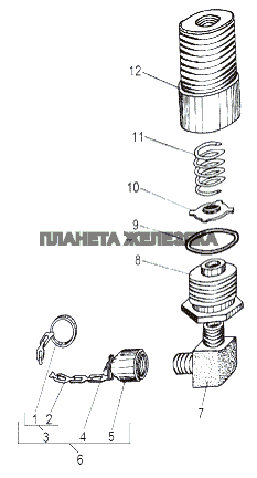 Клапан буксирный 543-3525010-02 МАЗ-543 (7310) Клапан буксирный 543-3525010-02 МАЗ-543 (7310)