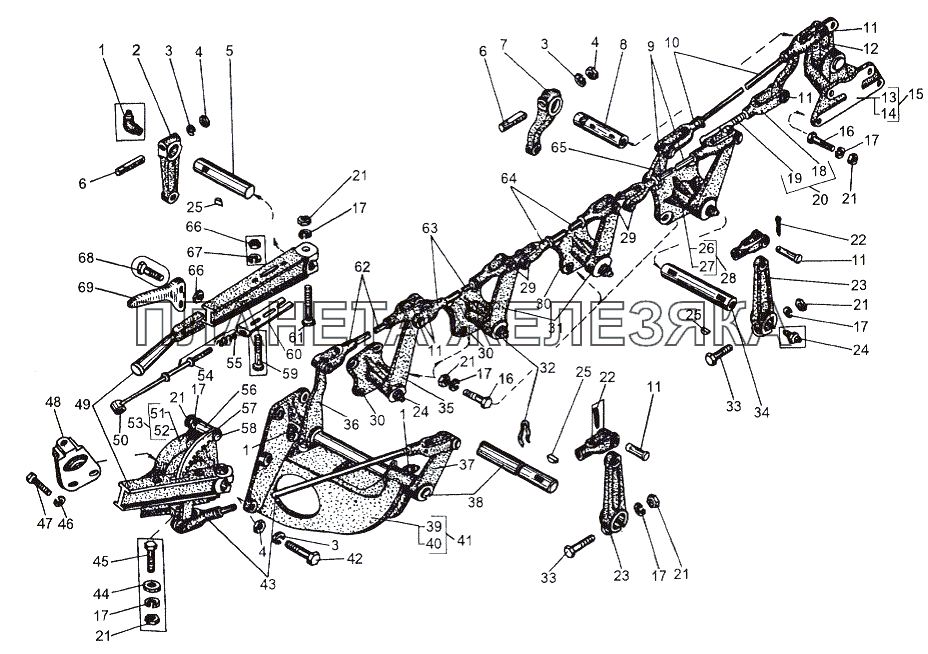 Привод стояночного тормоза МАЗ-543 (7310)