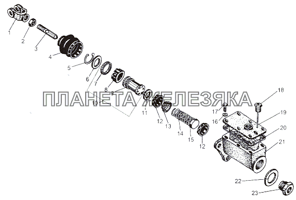 Цилиндр подпедальный 543-3504210 МАЗ-543 (7310)