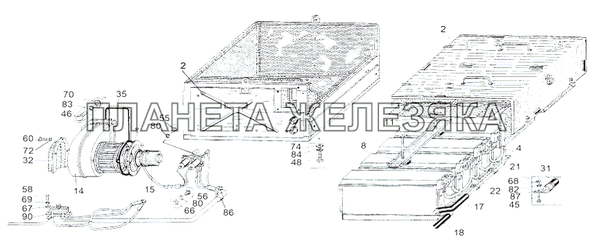 Установка аккумуляторных батарей МАЗ-543 (7310)