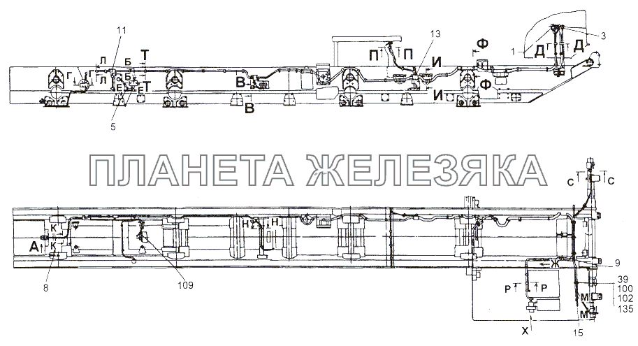 Монтаж проводов по шасси. Установка внешней розетки МАЗ-543 (7310)