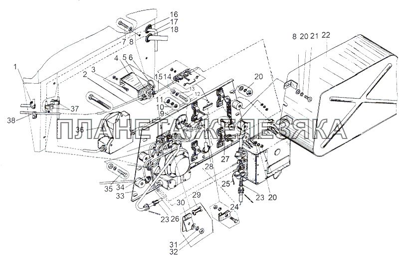 Установка фильтра, шунта и контактора МАЗ-543 (7310)