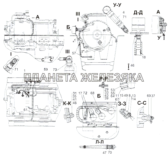 Установка датчика МАЗ-543 (7310)