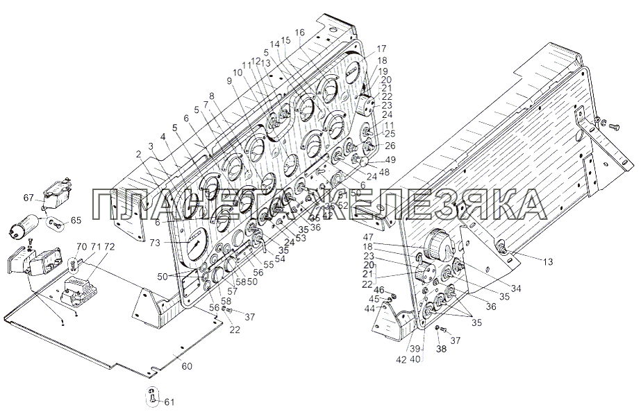 Панель приборов левая и правая МАЗ-543 (7310)