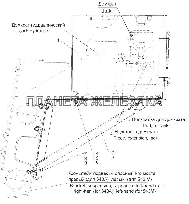 Установка ящика III 543А-3900028-01 МАЗ-543 (7310)