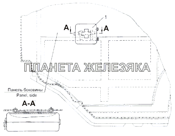 Установка аптечки в правой кабине 543-3900022-10 МАЗ-543 (7310)