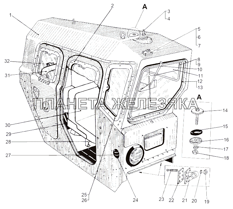 Кабина правая 543-5000200, 543А-5000200 МАЗ-543 (7310)