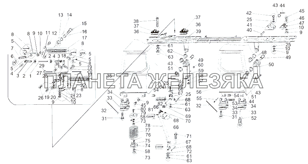 Подвеска кабин 543-5000002-10, 543А-5000002-10 МАЗ-543 (7310)