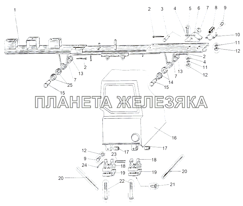 Подвеска кабин 543-5000002 МАЗ-543 (7310)