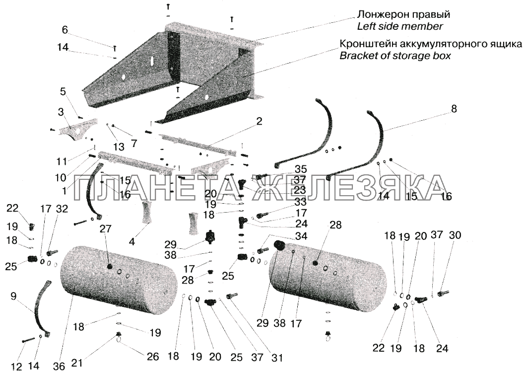 Установка ресивера и присоединительной арматуры на МАЗ-642208, 642205 МАЗ-5432