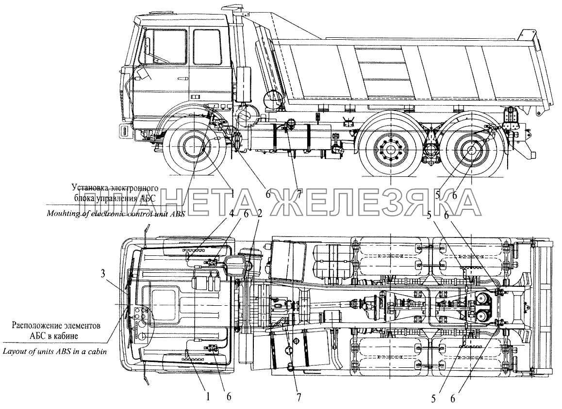 Установка элементов электрооборудования АБС на автомобиле МАЗ-551605 МАЗ-5432