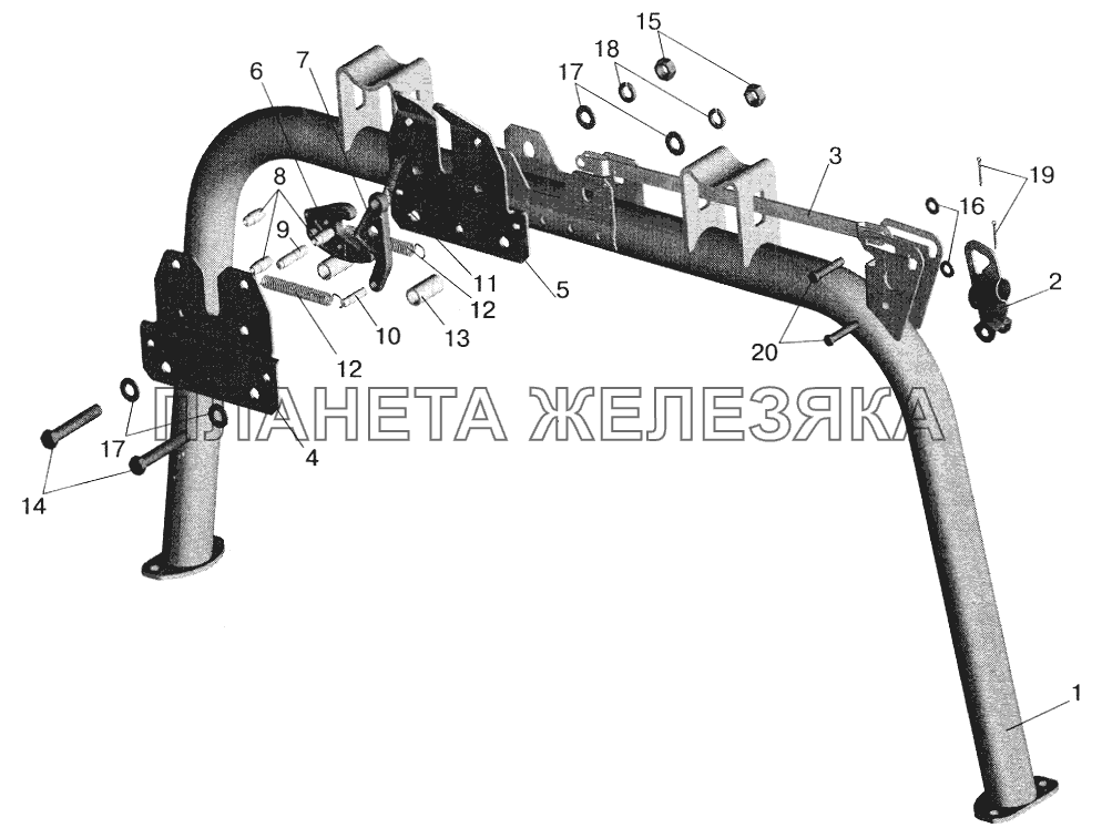 Запорный механизм кабины МАЗ-551605, 551603 МАЗ-5432