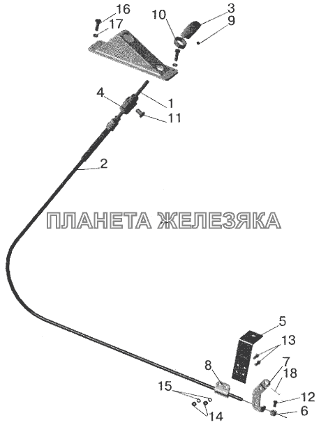 Привод останова двигателя МАЗ-5432