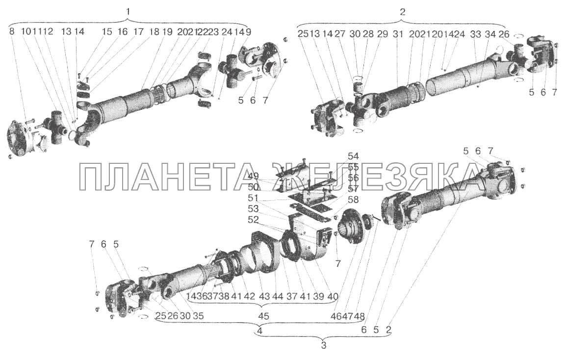 Установка карданных валов МАЗ-5432