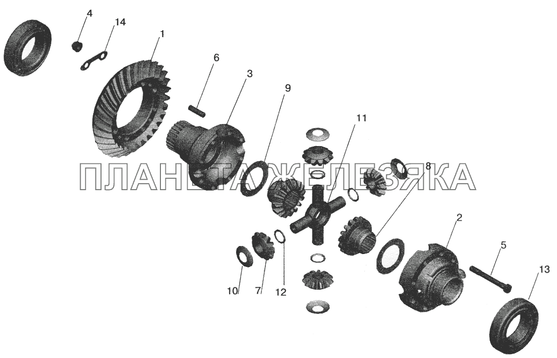 Редуктор заднего моста. Дифференциал МАЗ-5432