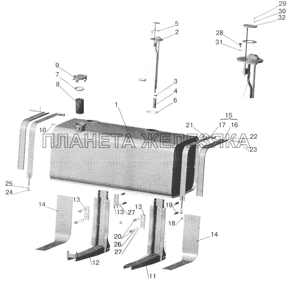 Крепление топливного бака МАЗ-642208, 642205, 543208, 543205 МАЗ-5432