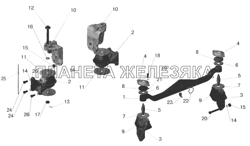 Крепление двигателя на автомобиле МАЗ-551605 МАЗ-543202