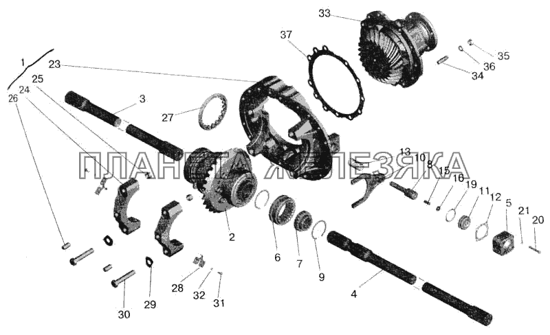 Мост задний МАЗ-543208. Редуктор МАЗ-543202